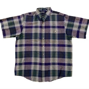 𝅺john Ashford Blue & Green Plaid Button-Up Shirt